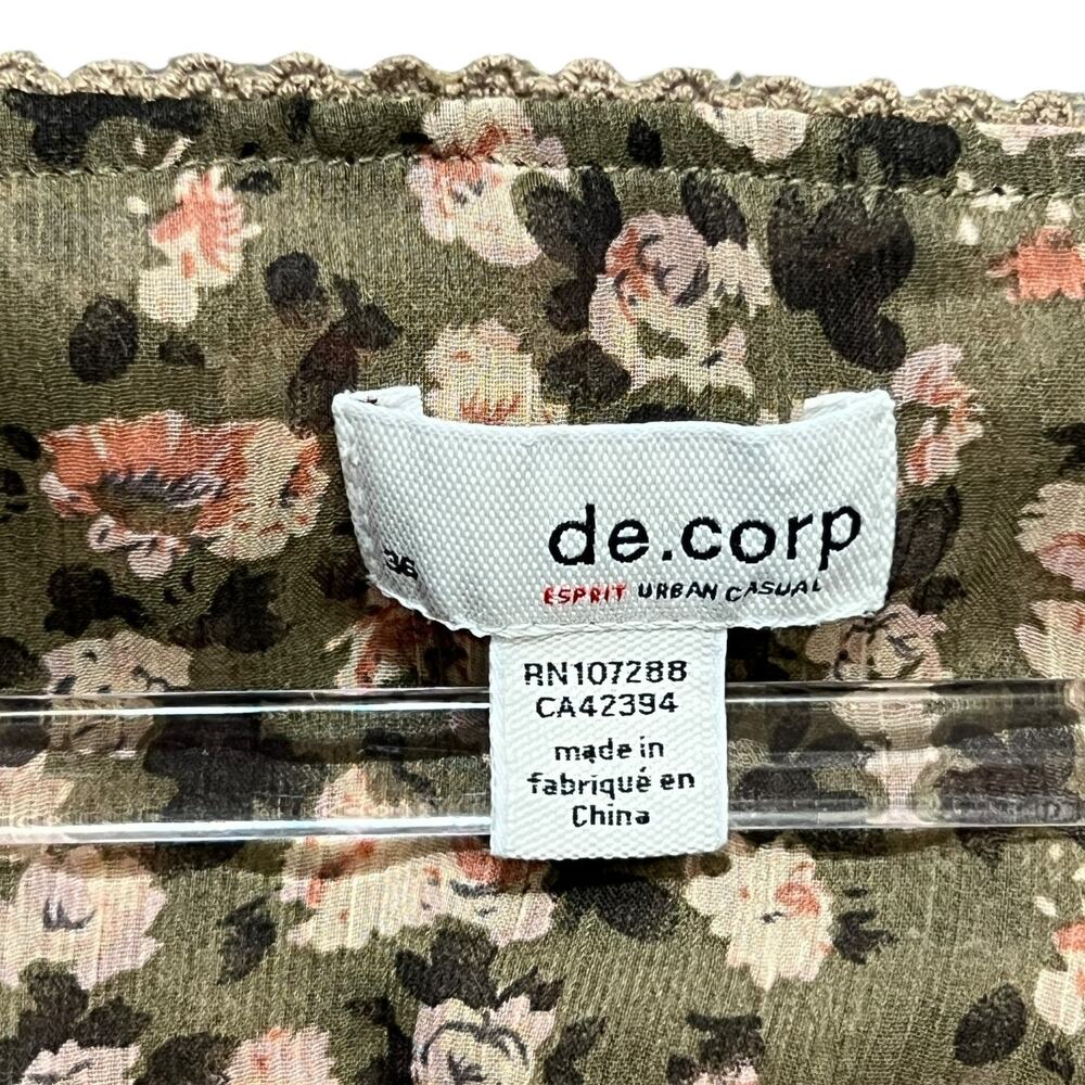 VTG ESPRIT Womens Floral Dress Sz 6 Cottage Retro Coquette Button Front 90s Y2K - Picture 9 of 16